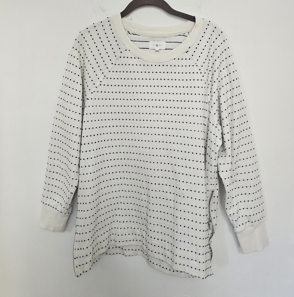 Lou & Grey White and Black Polka Dot Top